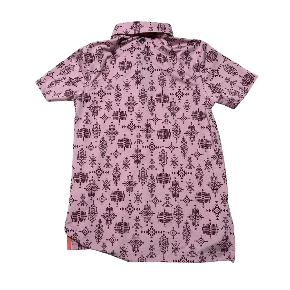 Greyson Little Boys Performance Polo Shirt Pink Red Size Medium 13.5 x 21